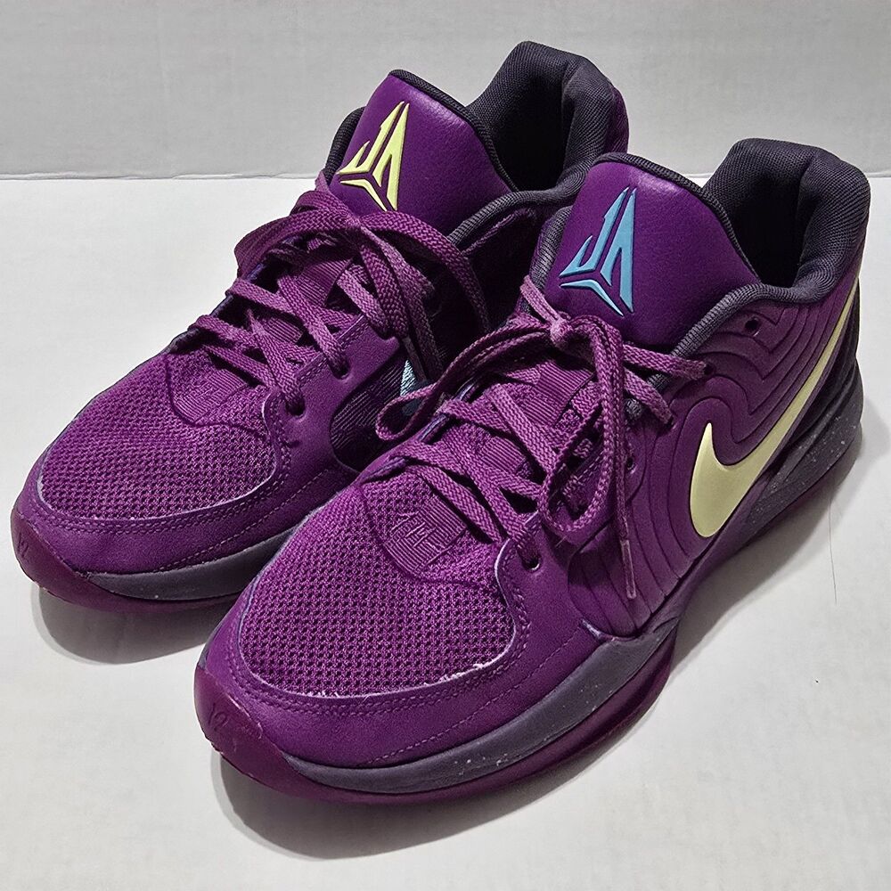 JaMorant Nike Men’s Purple Athletic Shoes with Cream Swoosh